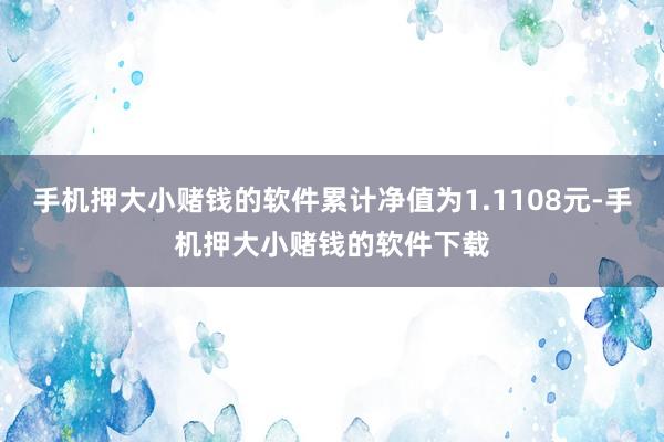 手机押大小赌钱的软件累计净值为1.1108元-手机押大小赌钱的软件下载