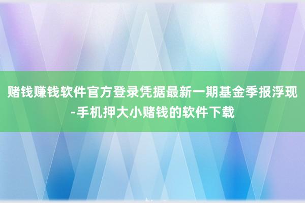 赌钱赚钱软件官方登录凭据最新一期基金季报浮现-手机押大小赌钱的软件下载