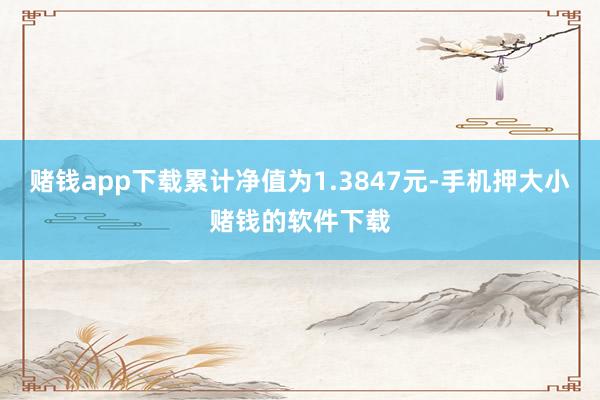 赌钱app下载累计净值为1.3847元-手机押大小赌钱的软件下载