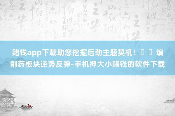 赌钱app下载助您挖掘后劲主题契机！		　　编削药板块逆势反弹-手机押大小赌钱的软件下载