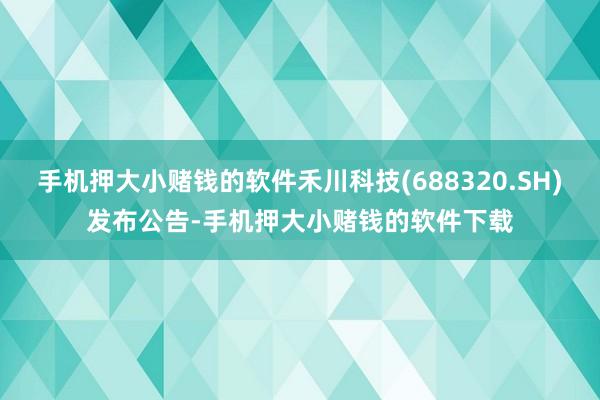 手机押大小赌钱的软件禾川科技(688320.SH)发布公告-手机押大小赌钱的软件下载