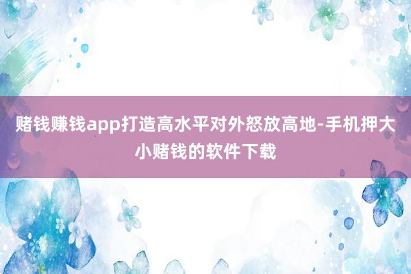 赌钱赚钱app打造高水平对外怒放高地-手机押大小赌钱的软件下载