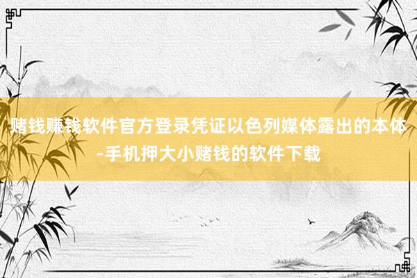 赌钱赚钱软件官方登录凭证以色列媒体露出的本体-手机押大小赌钱的软件下载