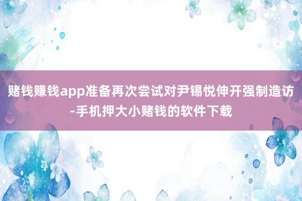 赌钱赚钱app准备再次尝试对尹锡悦伸开强制造访-手机押大小赌钱的软件下载