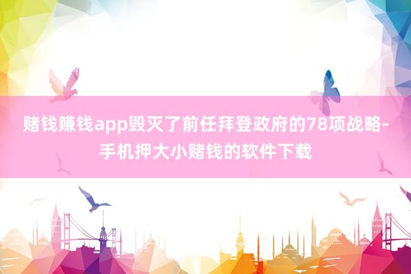 赌钱赚钱app毁灭了前任拜登政府的78项战略-手机押大小赌钱的软件下载