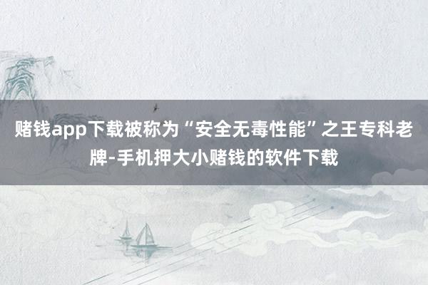 赌钱app下载被称为“安全无毒性能”之王专科老牌-手机押大小赌钱的软件下载