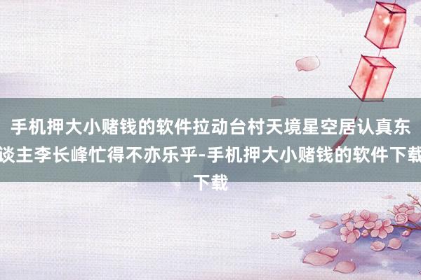 手机押大小赌钱的软件拉动台村天境星空居认真东谈主李长峰忙得不亦乐乎-手机押大小赌钱的软件下载