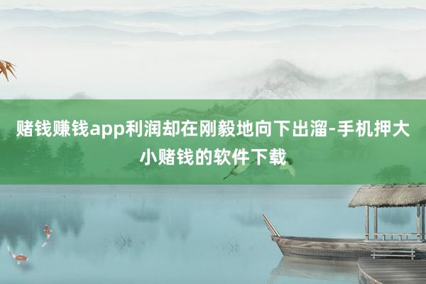 赌钱赚钱app利润却在刚毅地向下出溜-手机押大小赌钱的软件下载