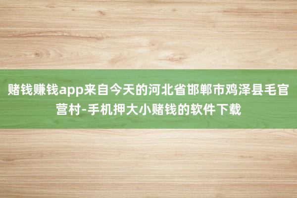 赌钱赚钱app来自今天的河北省邯郸市鸡泽县毛官营村-手机押大小赌钱的软件下载