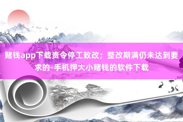 赌钱app下载责令停工致改；整改期满仍未达到要求的-手机押大小赌钱的软件下载
