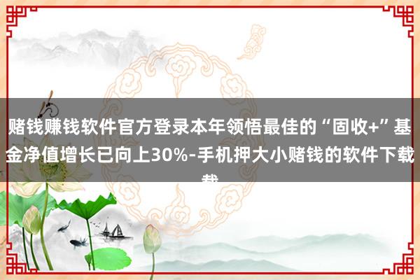 赌钱赚钱软件官方登录本年领悟最佳的“固收+”基金净值增长已向上30%-手机押大小赌钱的软件下载