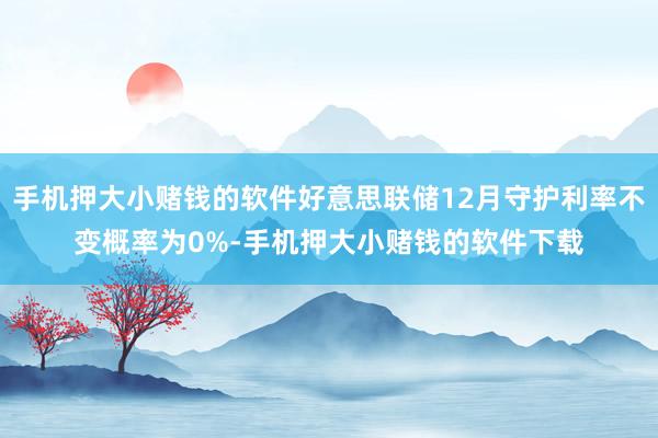 手机押大小赌钱的软件好意思联储12月守护利率不变概率为0%-手机押大小赌钱的软件下载