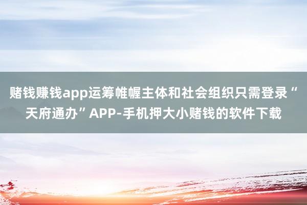 赌钱赚钱app运筹帷幄主体和社会组织只需登录“天府通办”APP-手机押大小赌钱的软件下载