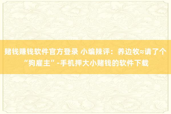 赌钱赚钱软件官方登录 小编辣评：养边牧≈请了个“狗雇主”-手机押大小赌钱的软件下载