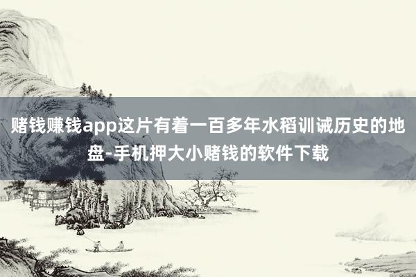 赌钱赚钱app这片有着一百多年水稻训诫历史的地盘-手机押大小赌钱的软件下载