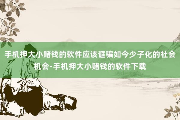 手机押大小赌钱的软件应该诓骗如今少子化的社会机会-手机押大小赌钱的软件下载
