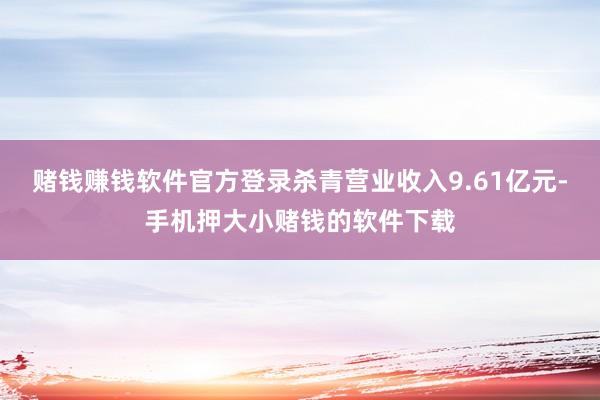 赌钱赚钱软件官方登录杀青营业收入9.61亿元-手机押大小赌钱的软件下载