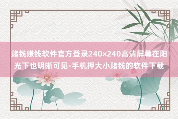 赌钱赚钱软件官方登录240×240高清屏幕在阳光下也明晰可见-手机押大小赌钱的软件下载