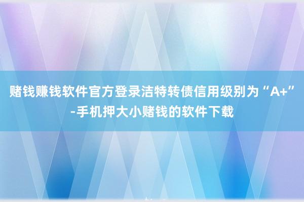 赌钱赚钱软件官方登录洁特转债信用级别为“A+”-手机押大小赌钱的软件下载