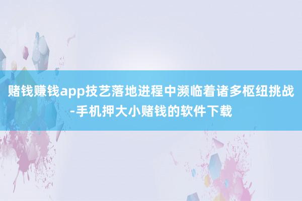 赌钱赚钱app技艺落地进程中濒临着诸多枢纽挑战-手机押大小赌钱的软件下载